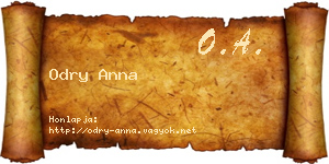 Odry Anna névjegykártya