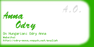 anna odry business card